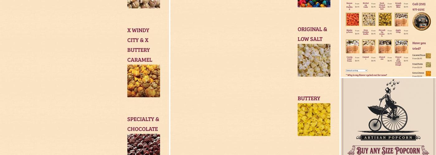 Popcorn Piccadilly Menu