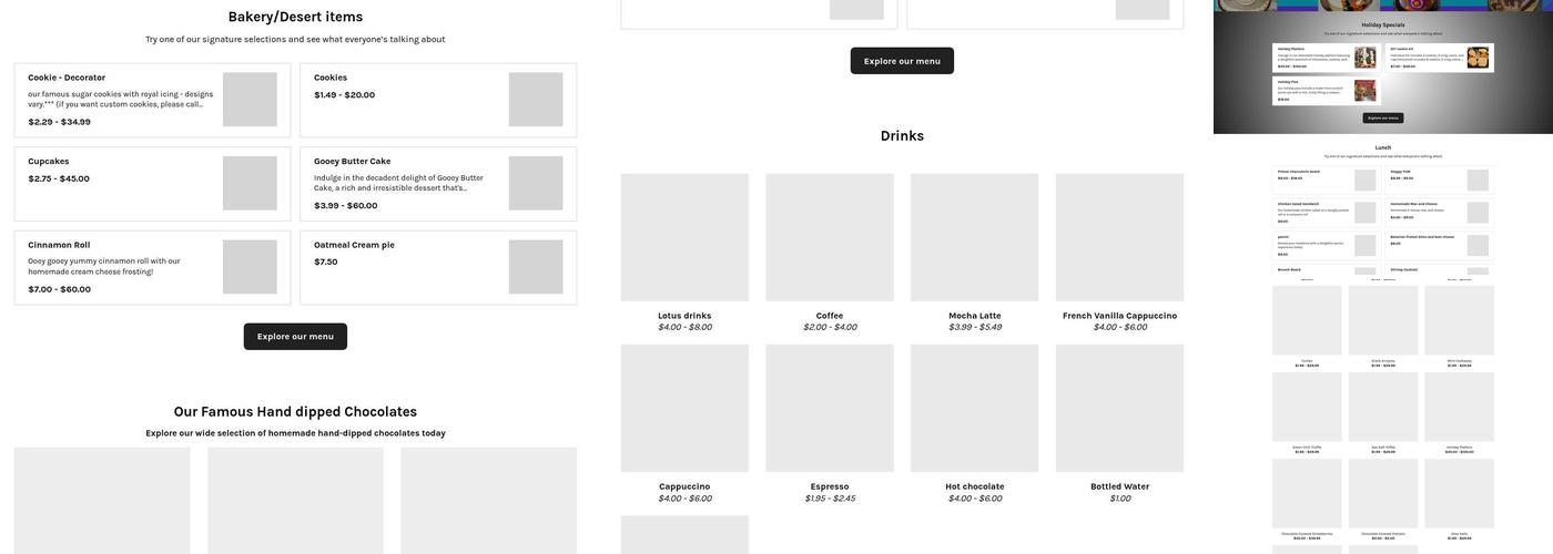 The Yum Factory Menu