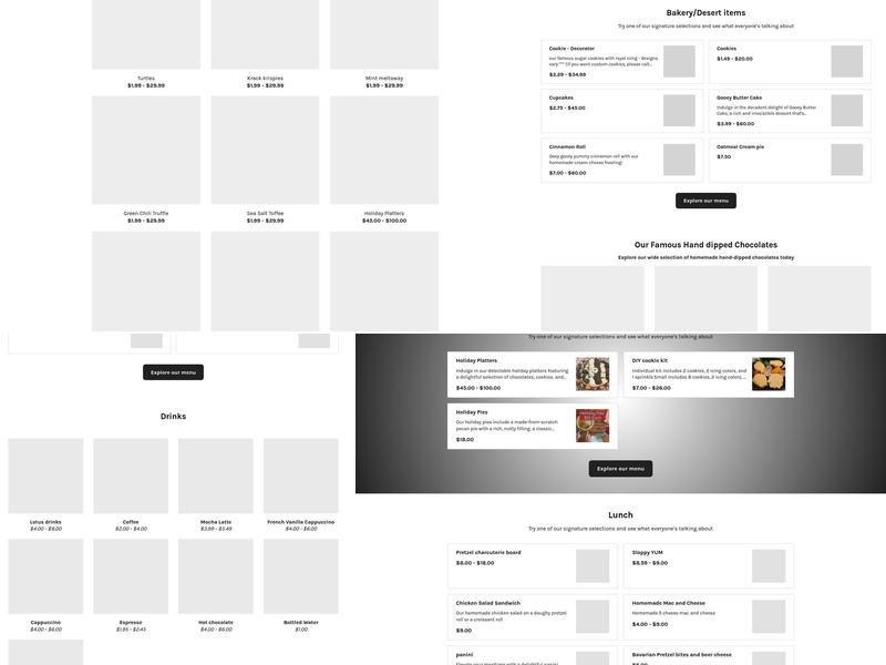 The Yum Factory Menu