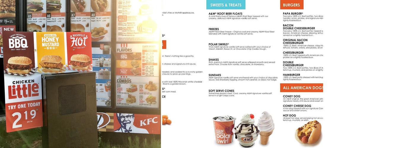 A&W Restaurant Menu