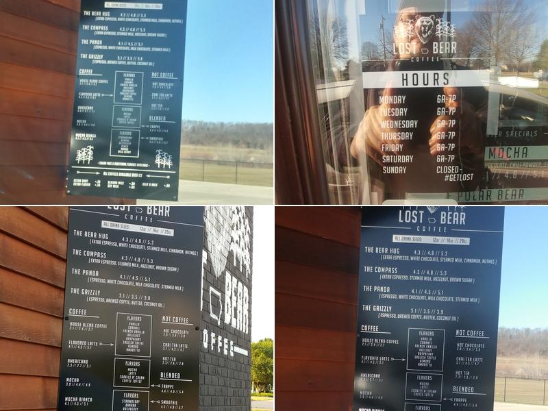 Lost Bear Coffee Menu
