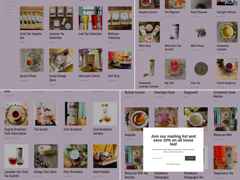 Cup & Kettle Tea Menu