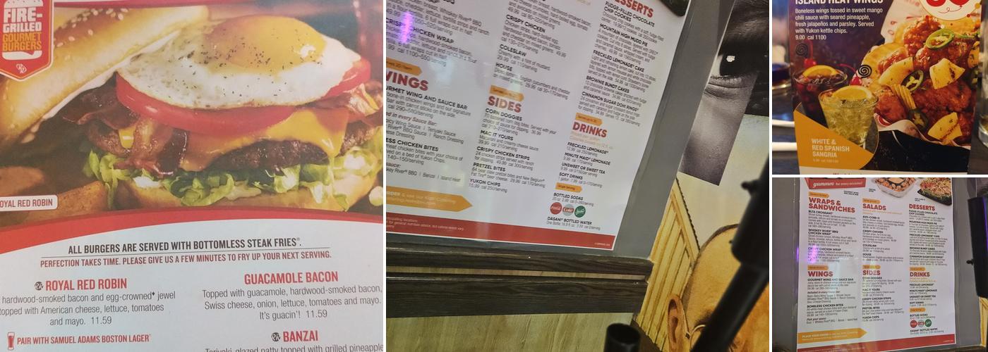 Red Robin Gourmet Burgers and Brews Menu