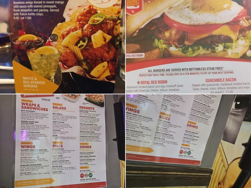 Red Robin Gourmet Burgers and Brews Menu