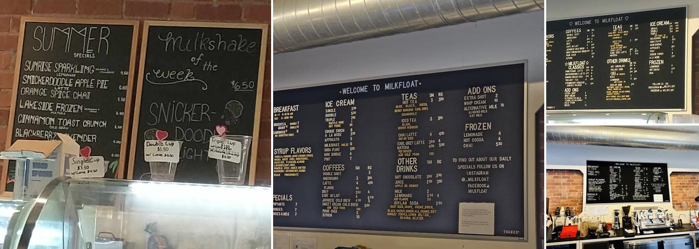 Milkfloat Menu