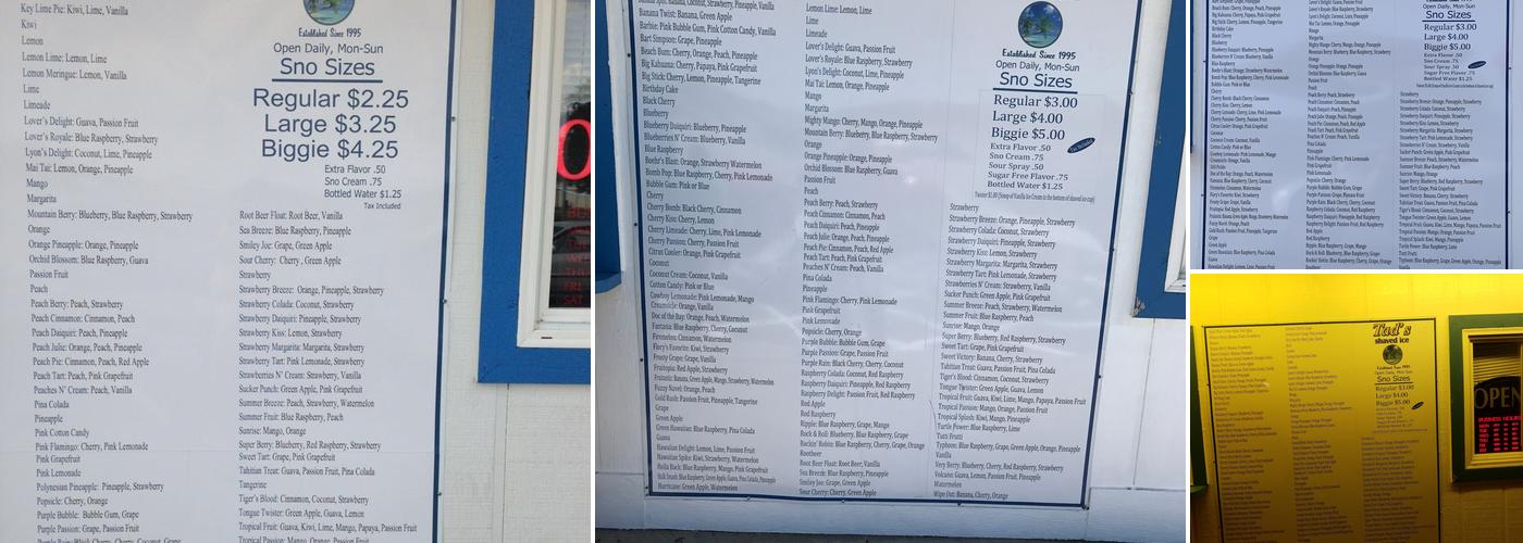 Tad's Menu