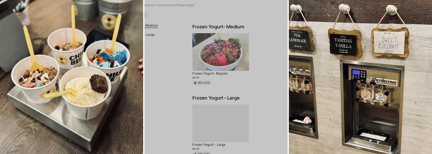 Chiller Bee Frozen Yogurt Menu