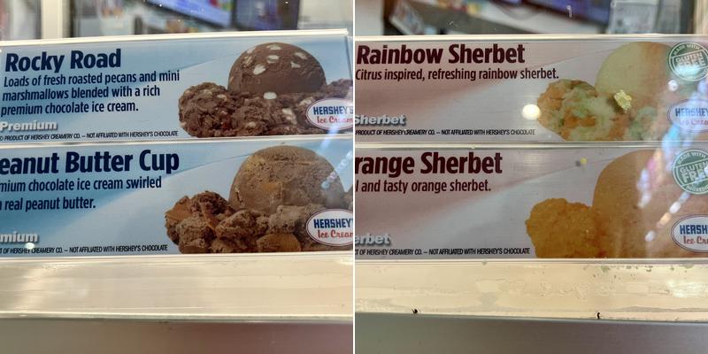 Hershey's Ice Cream Menu