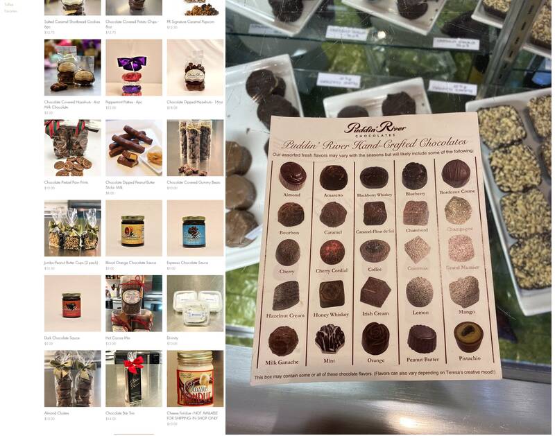 Puddin River Chocolates Menu
