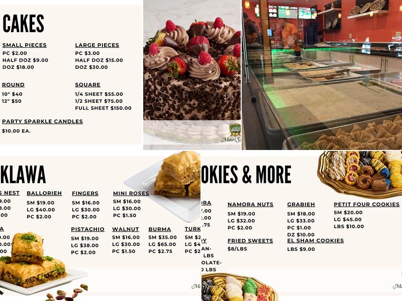 Masri Sweets Menu