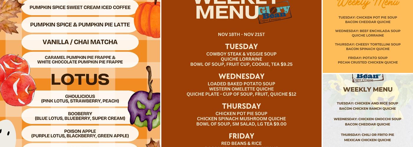 Glory Bean Coffee Co Menu