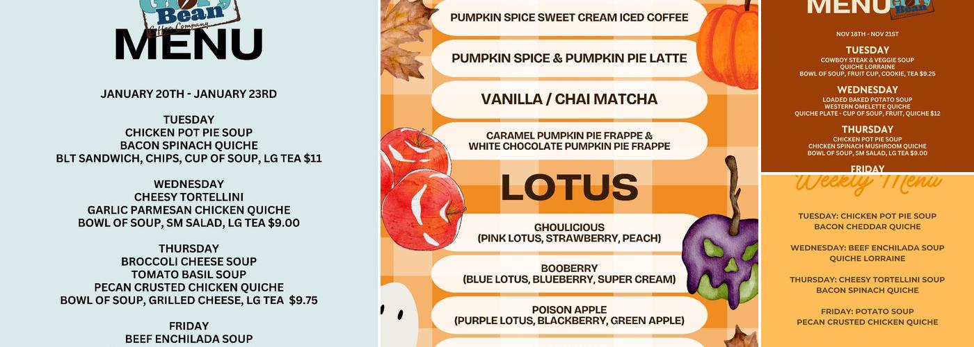 Glory Bean Coffee Co Menu