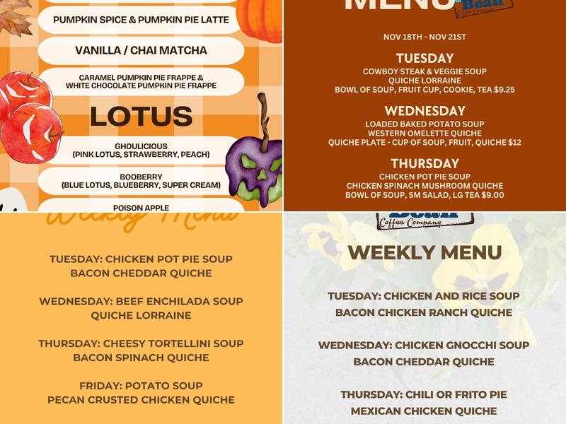 Glory Bean Coffee Co Menu