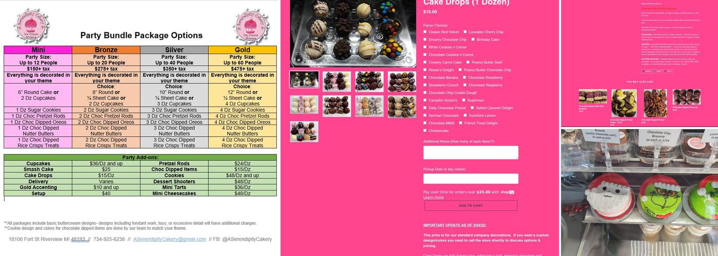A Serendipity Cakery llc Menu