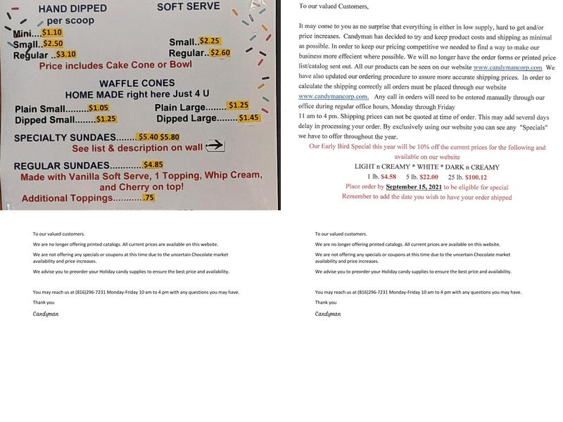 Candyman Corp Menu