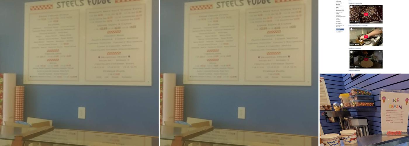Steel's Fudge Menu
