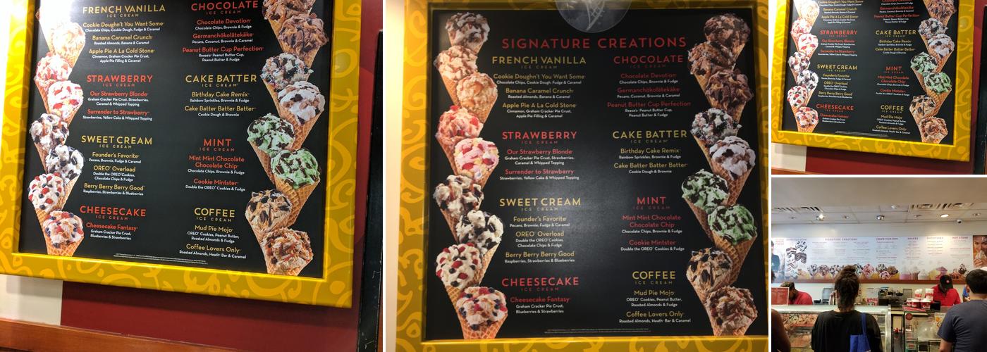 Cold Stone Creamery Menu