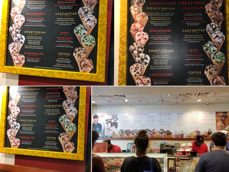 Cold Stone Creamery Menu