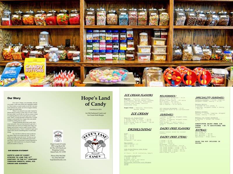 Hope's Land of Candy Menu