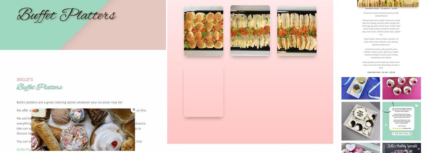 Belle’s Bakery Menu