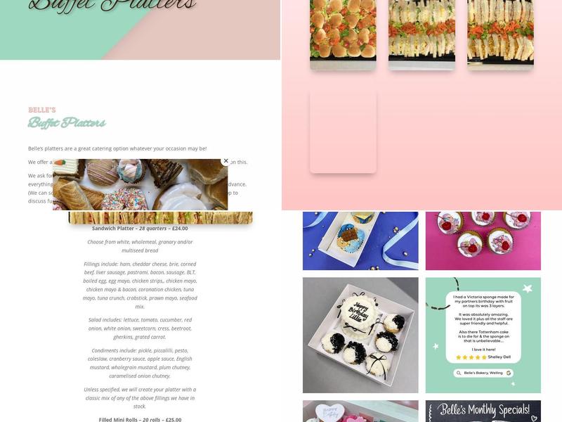 Belle’s Bakery Menu