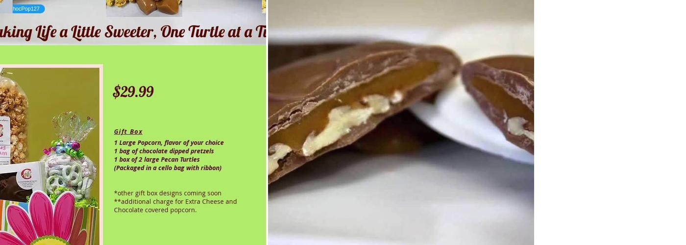 Carousel Chocolates & Popcorn Menu