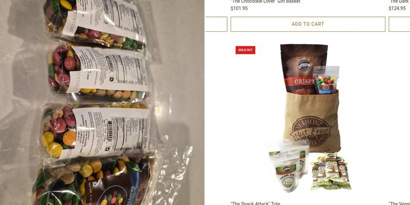 Vermont Nut Free Chocolates Menu