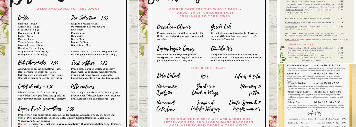 Ollie Polly Play Cafe Menu