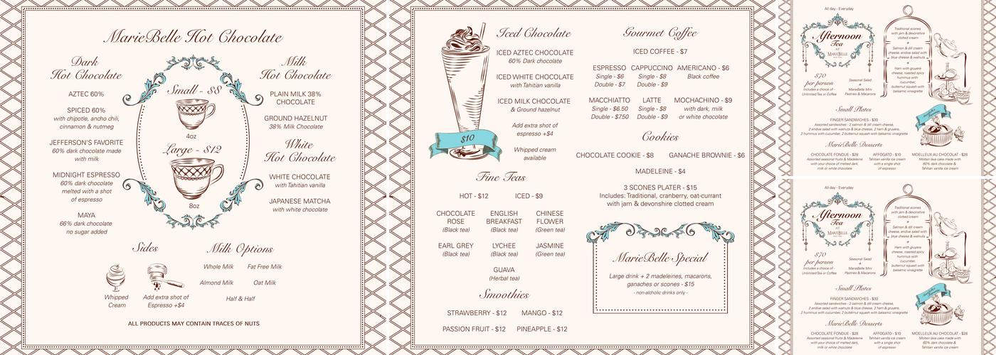 Mariebelle Menu