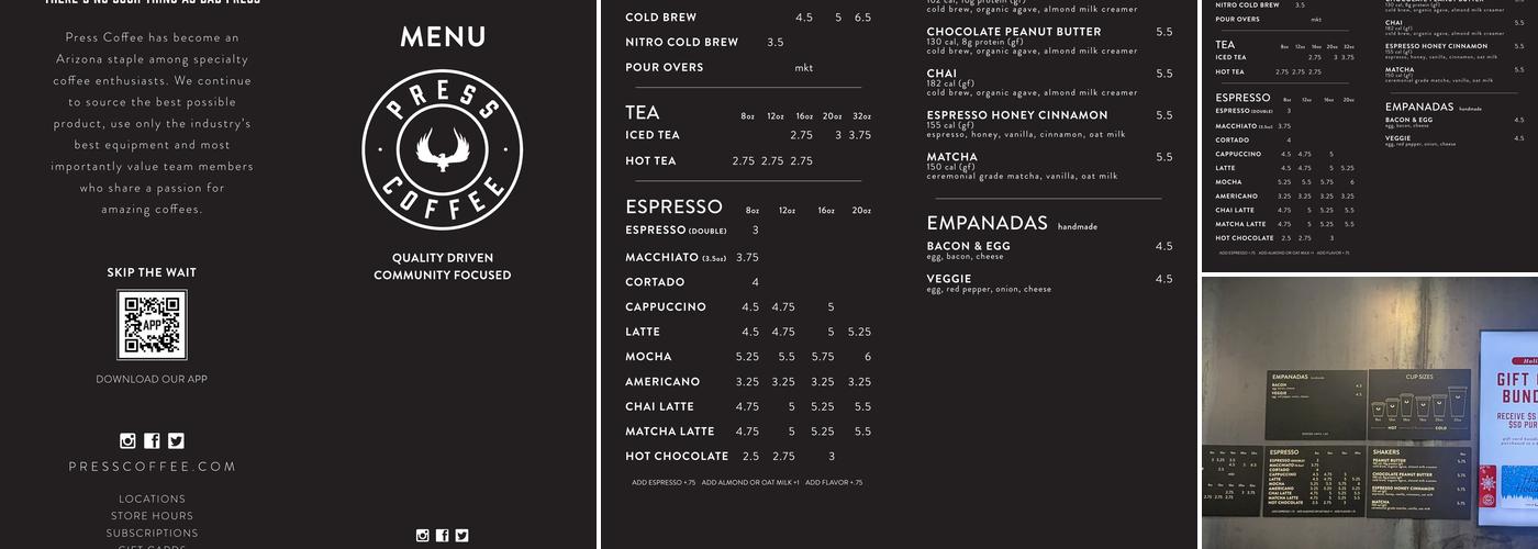 Press Coffee - EVB Menu