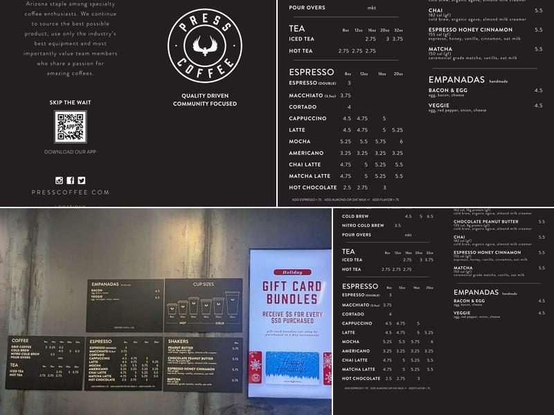 Press Coffee - EVB Menu