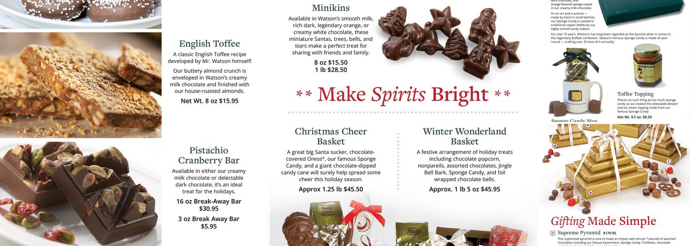 Watson's Chocolates Menu