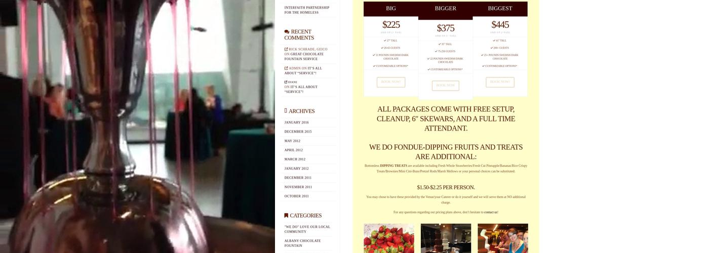 We Do Fondue-Chocolate Fountain Rentals Menu