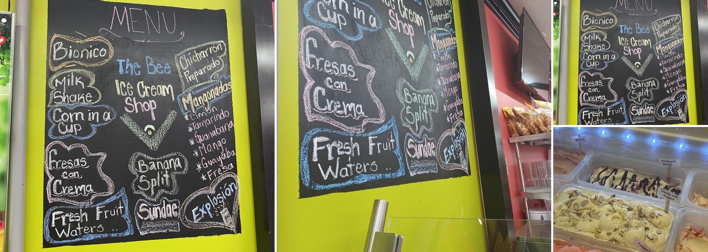 The Bee Ice Cream & Mini Donuts Menu