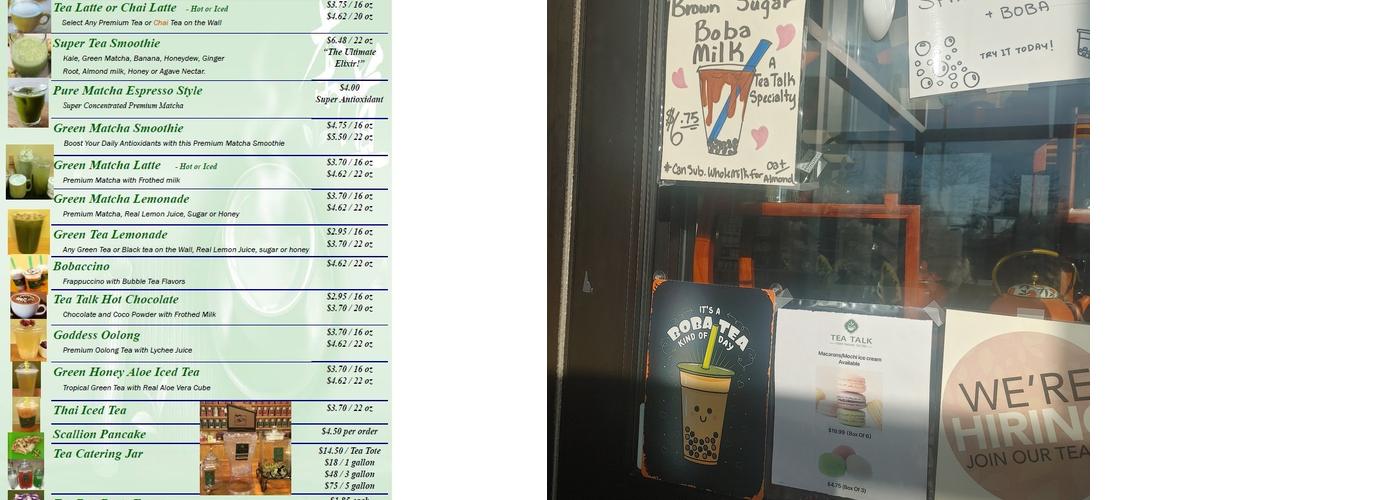 Tea Talk Menu