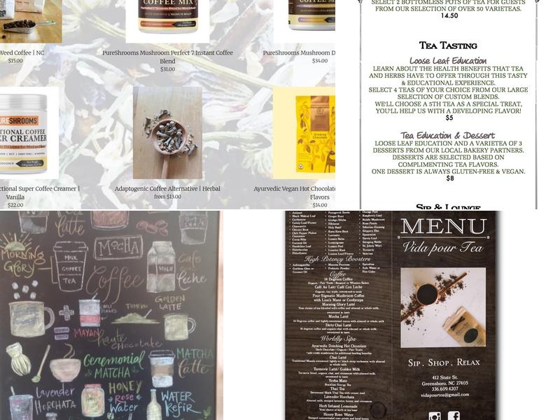 Vida pour Tea Menu