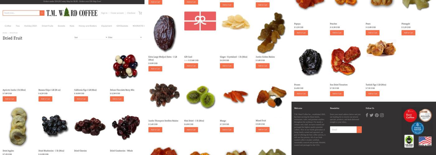 T.M. Ward Coffee Menu