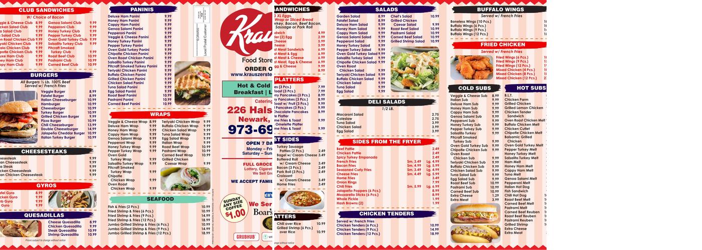Krauszer's Deli & Food Store Menu