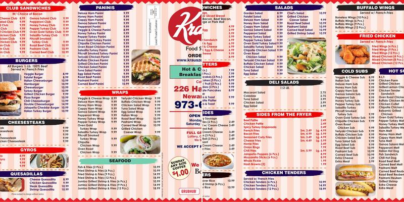Krauszer's Deli & Food Store Menu