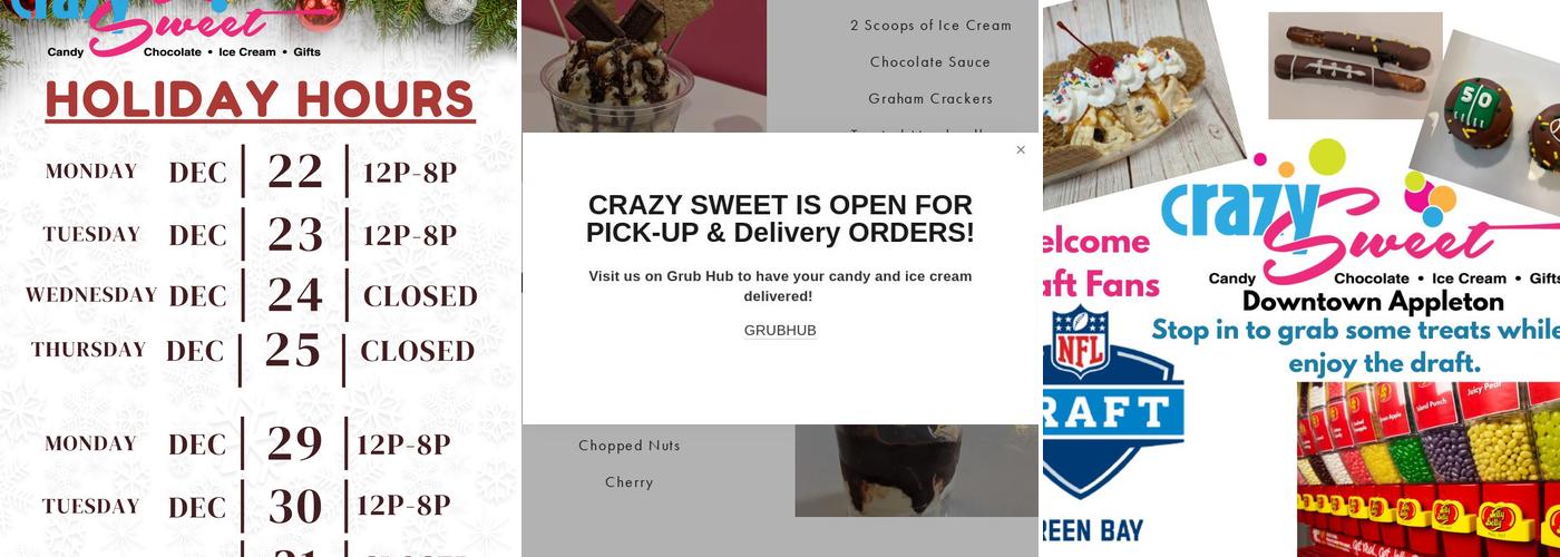 Crazy Sweet Menu