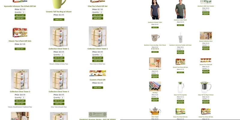 Davidson's Organic Teas Menu