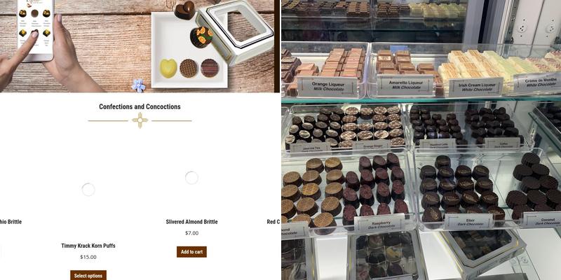 Elixir Boutique Chocolates Menu