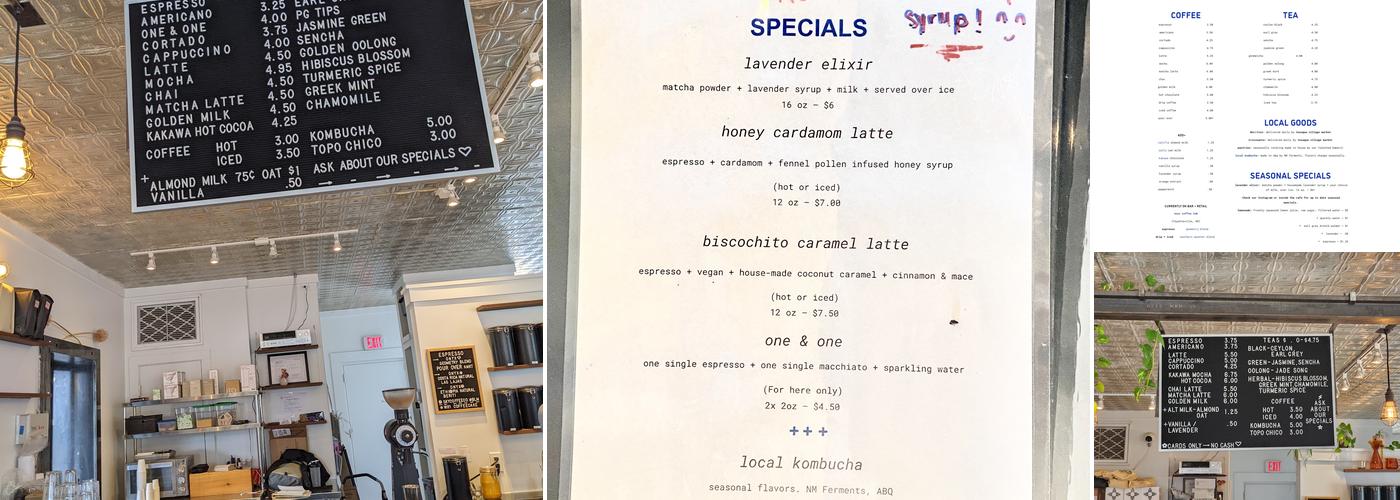 Sky Coffee Menu