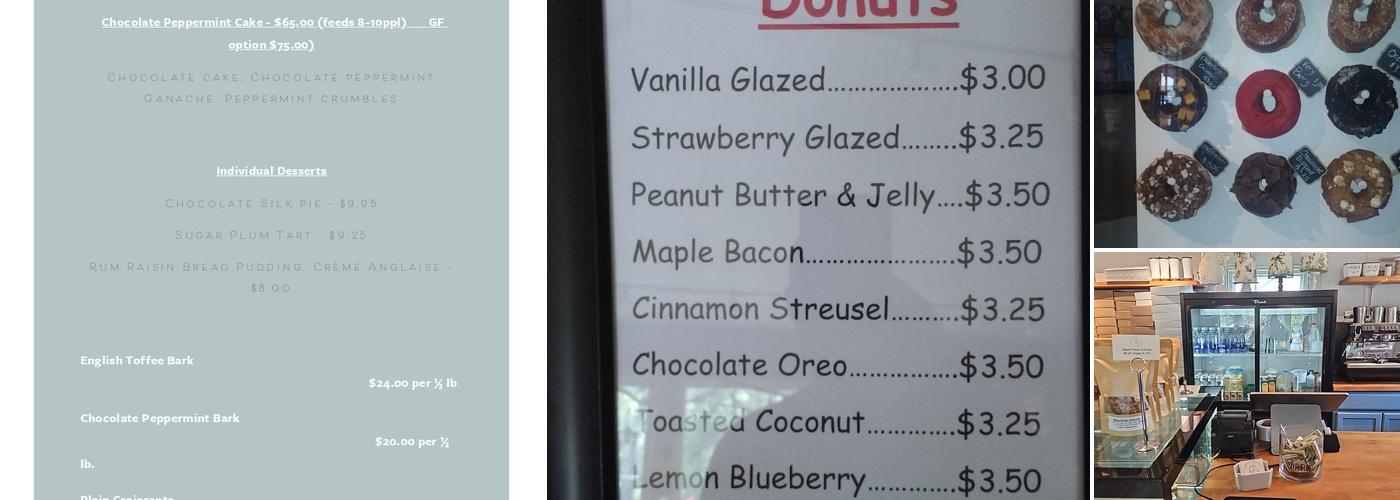 Confectionery Designs Menu