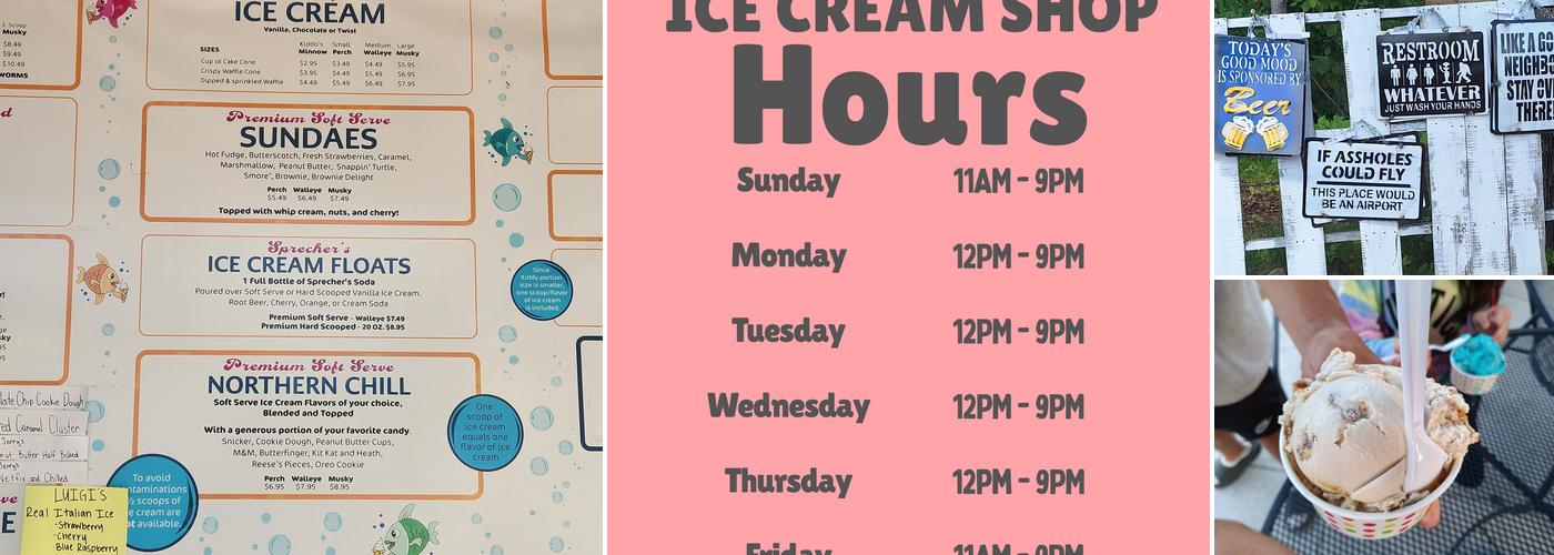 Shabby Shack Ice Cream Menu