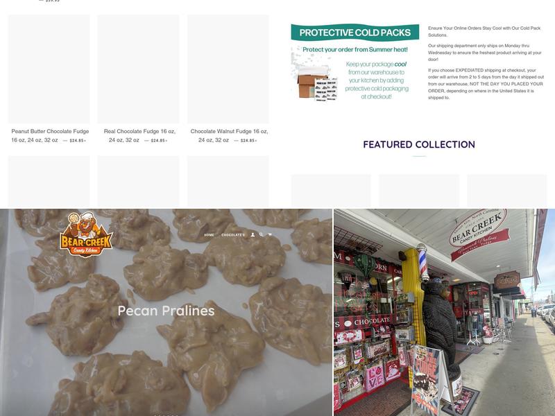 Bear Creek Gifts and Candy Kitchen Menu