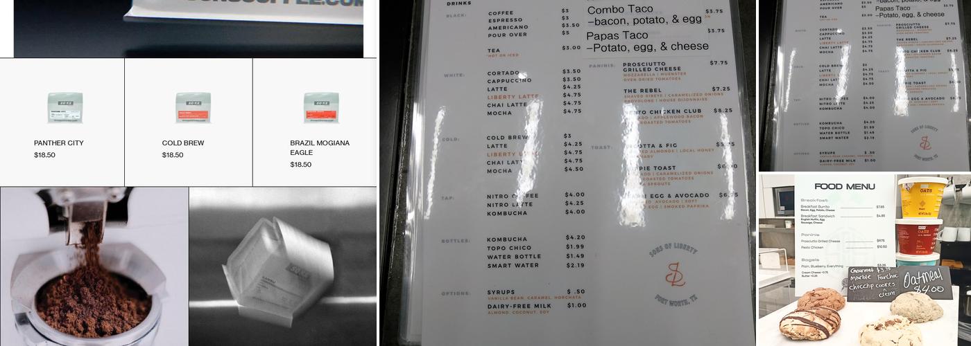 Sons Coffee Menu