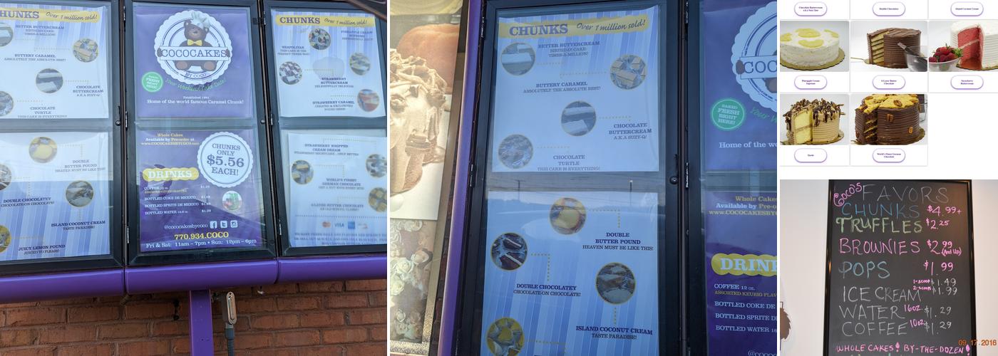 COCOCAKES BY COCO Menu