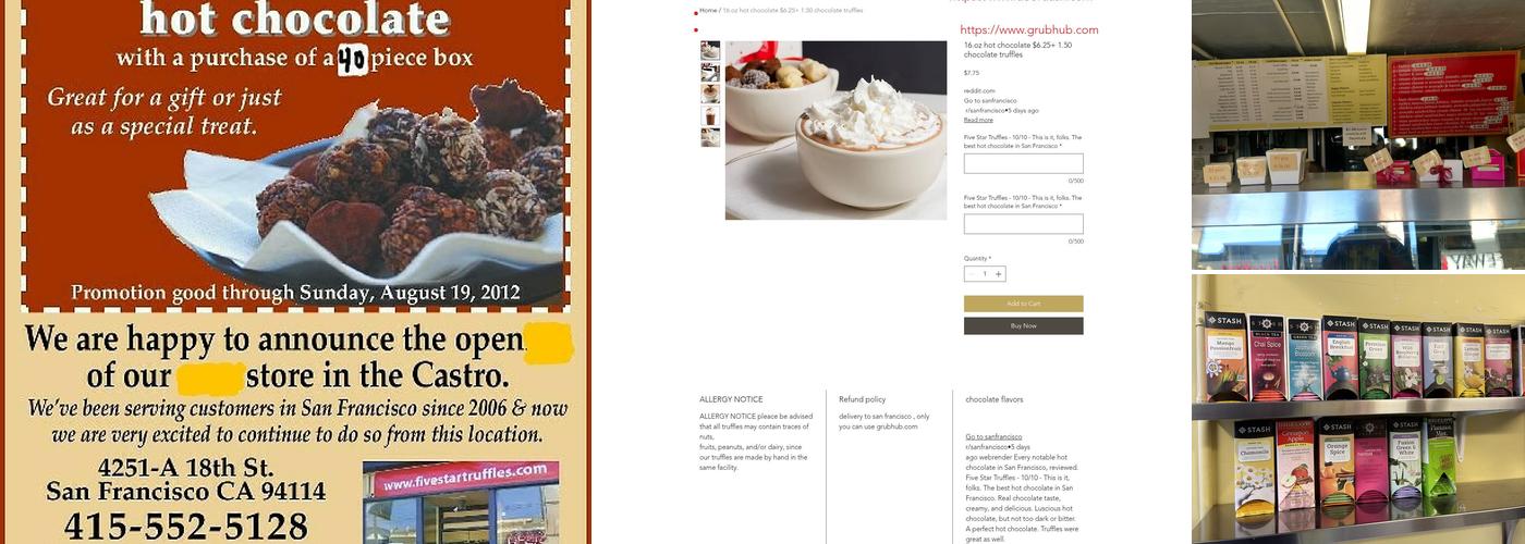 Five Star Truffles Menu