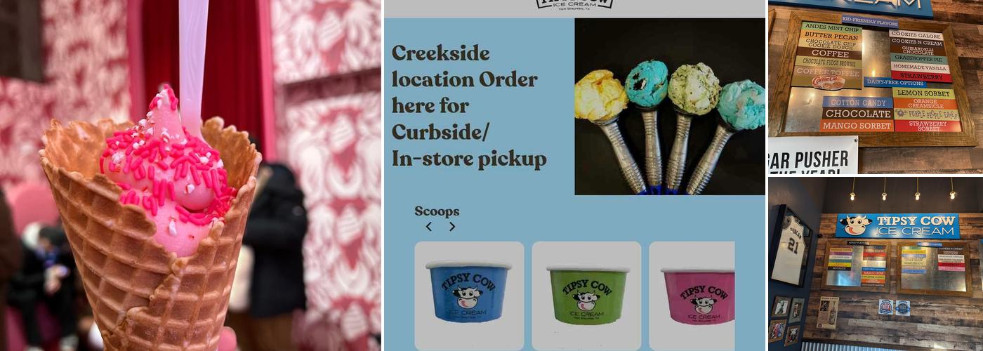 Tipsy Cow Ice Cream Menu